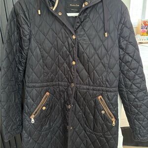 Massimo Dutti Women’s Navy Blue Quilted Puffer Coat